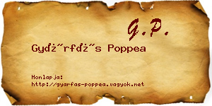 Gyárfás Poppea névjegykártya